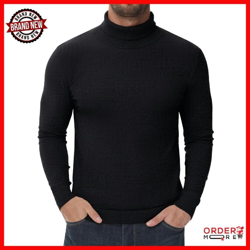 Men's Slim Fit Turtleneck Sweater Thermal Pullover Lightweight Knit